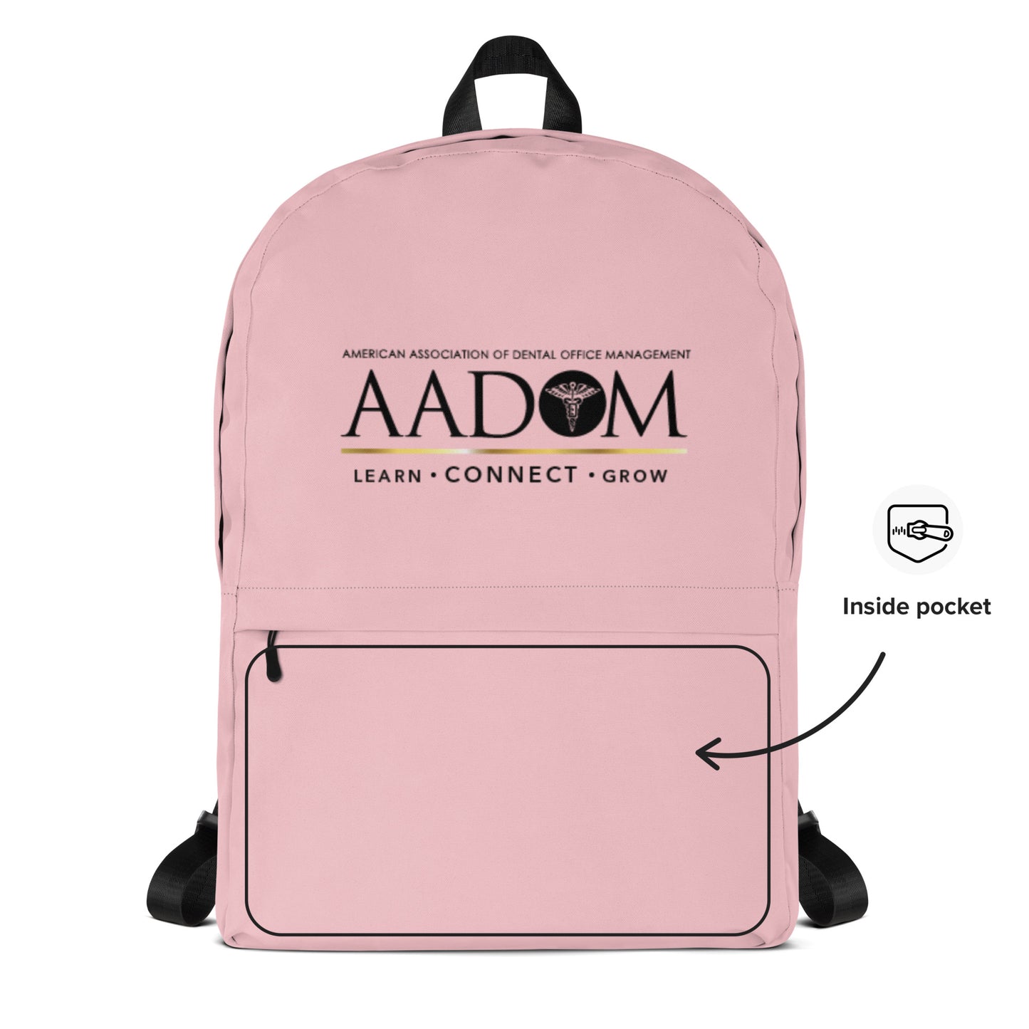 Backpack - Black & Gold Logo (Pink)