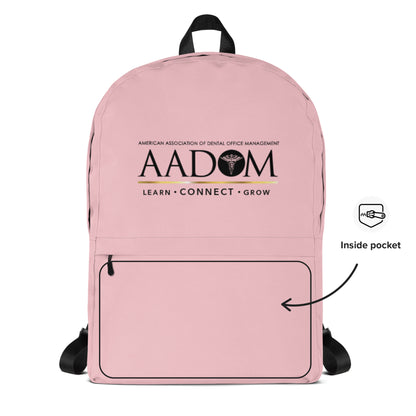 Backpack - Black & Gold Logo (Pink)