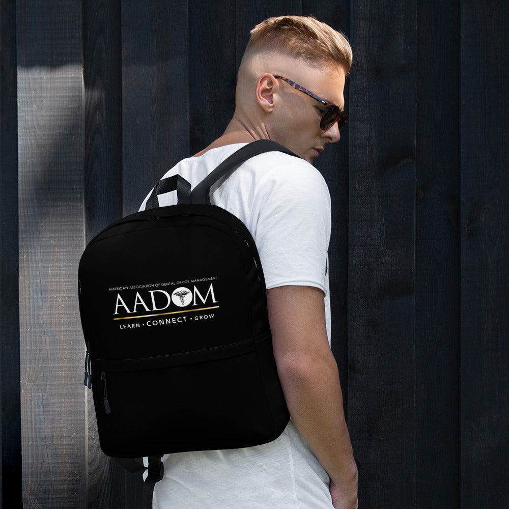 Backpack - White & Gold Logo (Black)