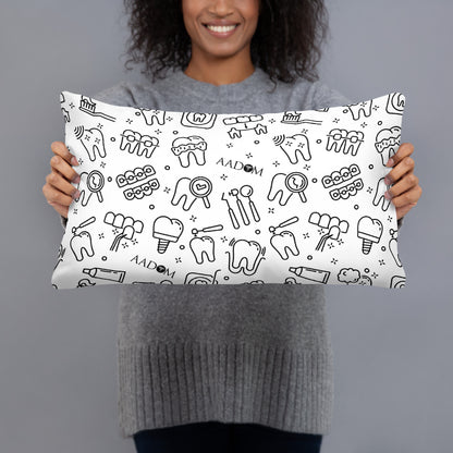 Basic Pillow - Black Logo (Dental Pattern)