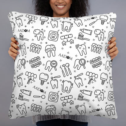 Basic Pillow - Black Logo (Dental Pattern)