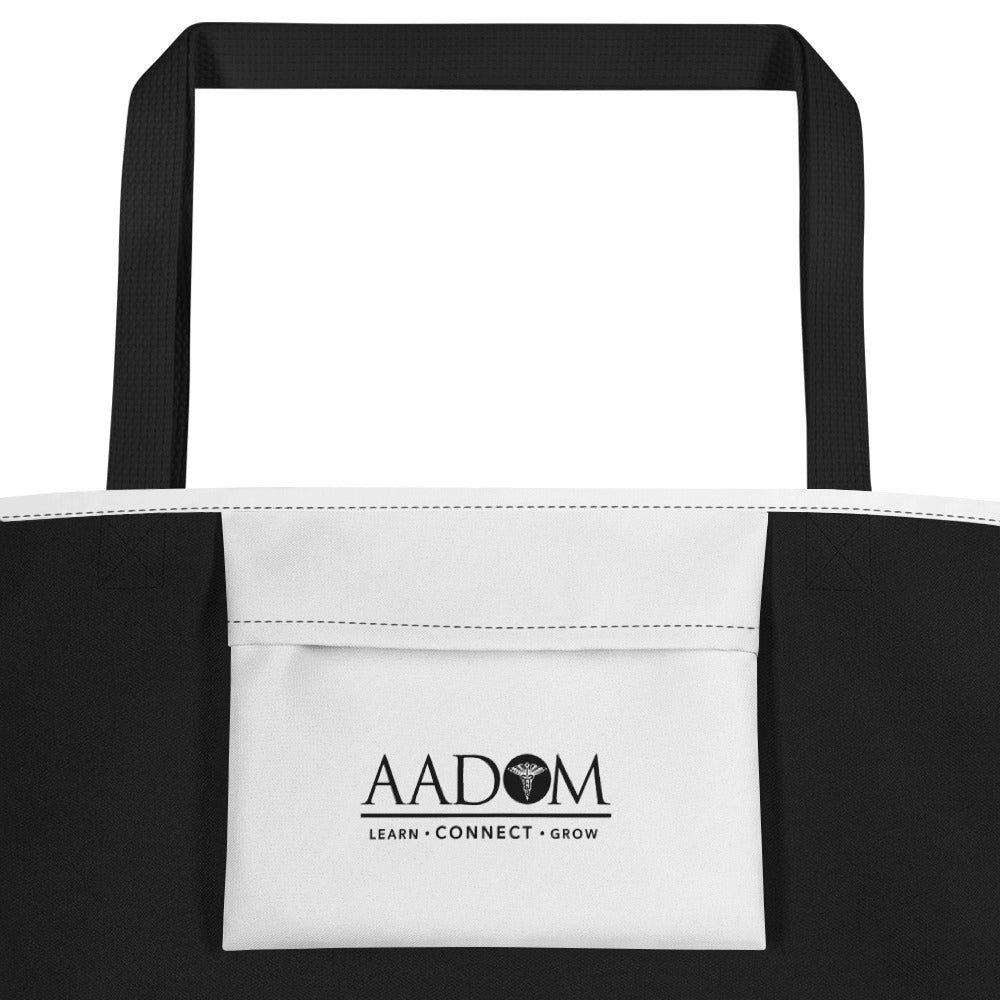 All-Over Print Large Tote Bag - Black Logo