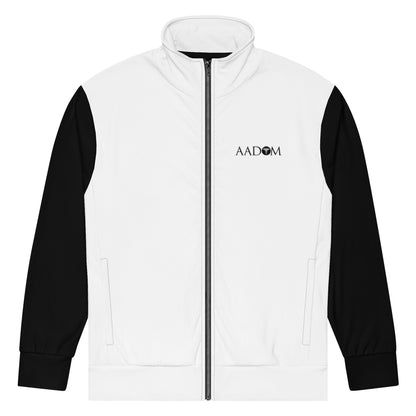 Unisex Track Jacket - Black Logo (White with Black)