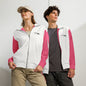 Unisex Track Jacket - Black Logo (White with Bright Pink)