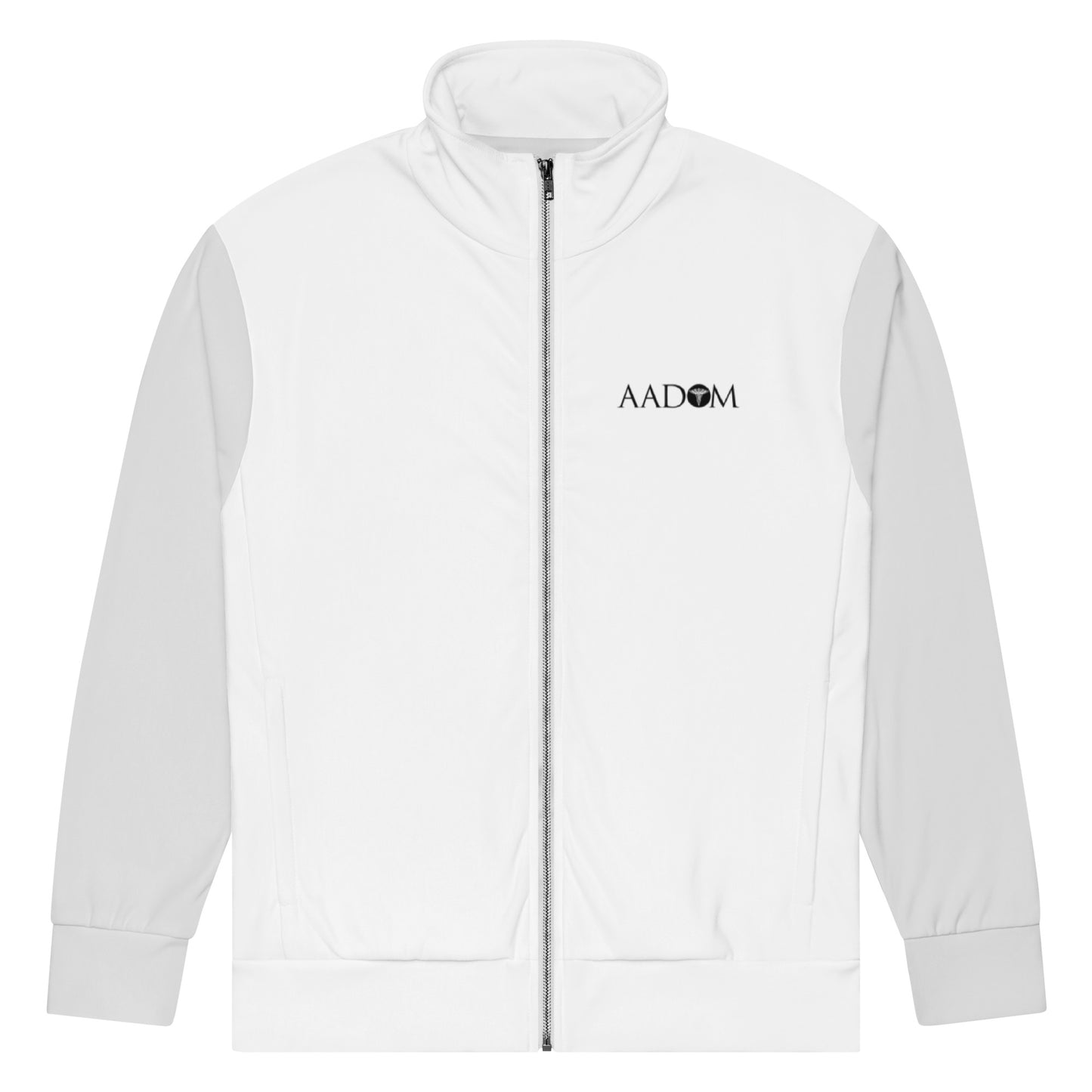 Unisex Track Jacket - Black Logo (White with Whisper)