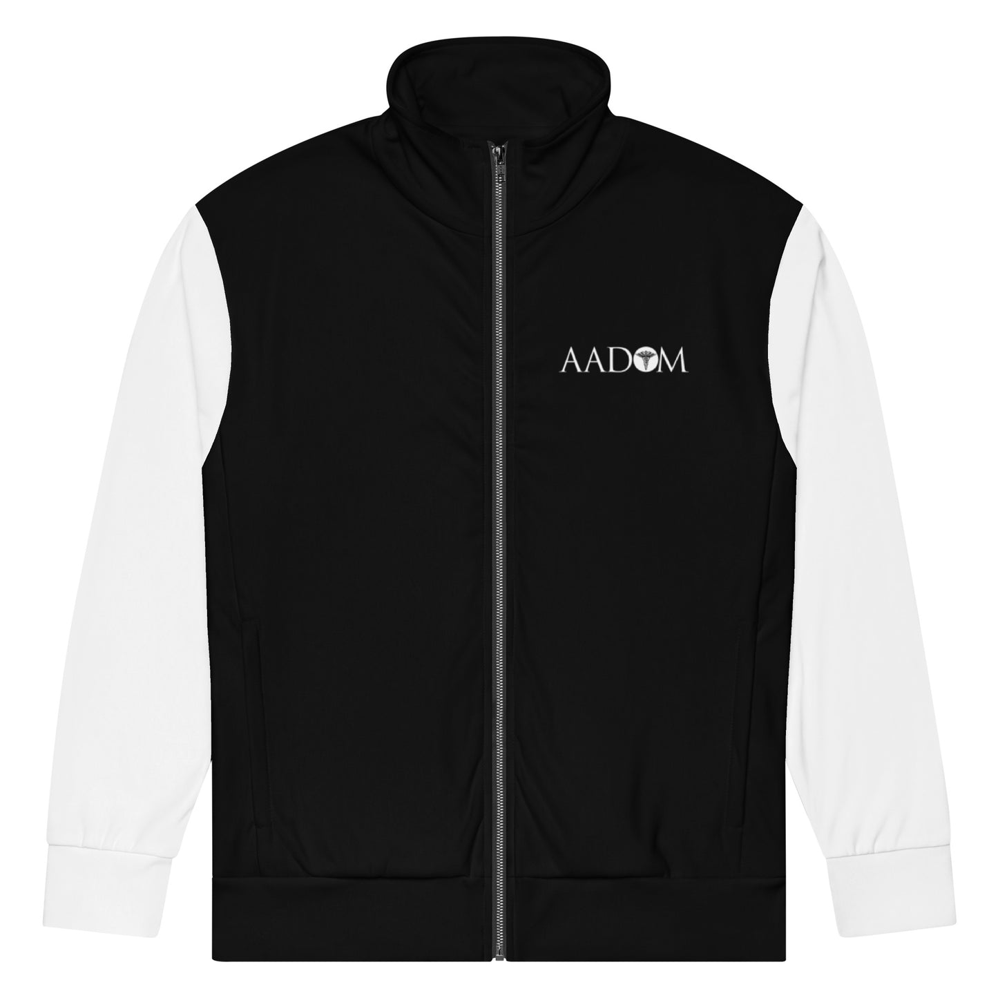 Unisex Track Jacket - White Logo (Black with White)