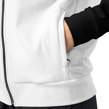 Unisex Track Jacket - Black Logo (White with Black)