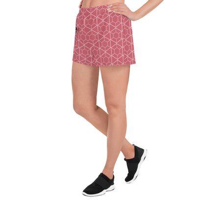 All-Over Print Unisex Athletic Shorts - AADOM Logo (Pink Geometric)