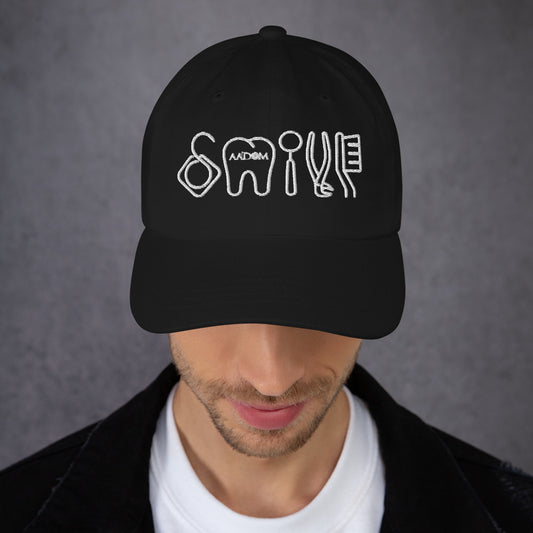 Dad Hat - Smile - White (AADOM Logo)