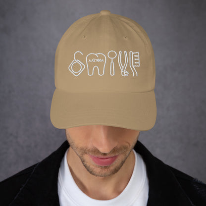 Dad Hat - Smile - White (AADOM Logo)