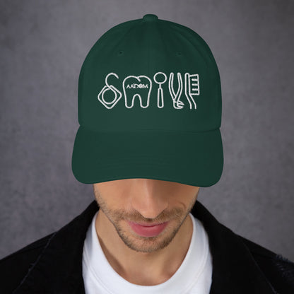 Dad Hat - Smile - White (AADOM Logo)