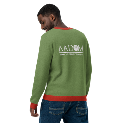 Knitted Crew Neck Sweater - Ugly Christmas Sweater (Green & Red)