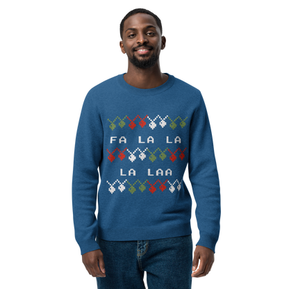 Knitted Crew Neck Sweater - FA LA LA (Yale Blue)