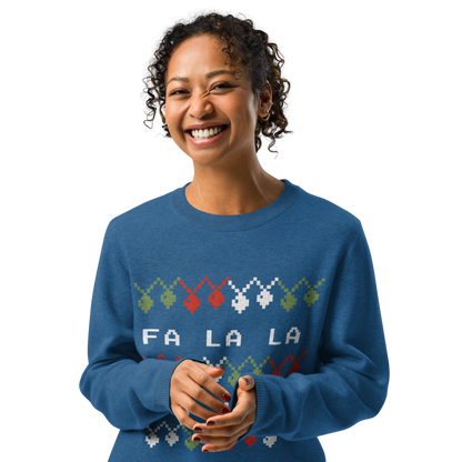 Knitted Crew Neck Sweater - FA LA LA (Yale Blue)