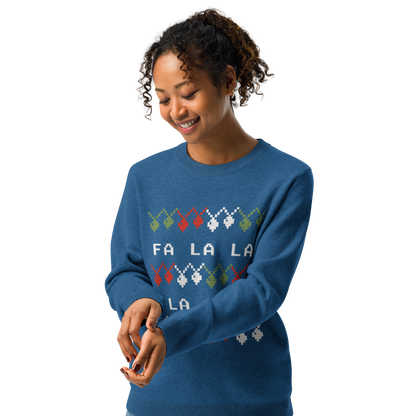 Knitted Crew Neck Sweater - FA LA LA (Yale Blue)