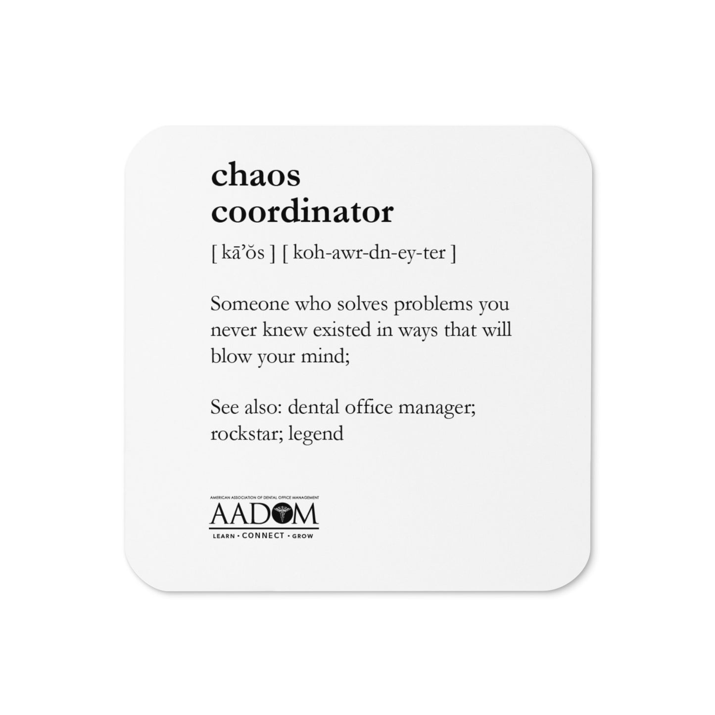 Cork-back Coaster - Chaos Coordinator