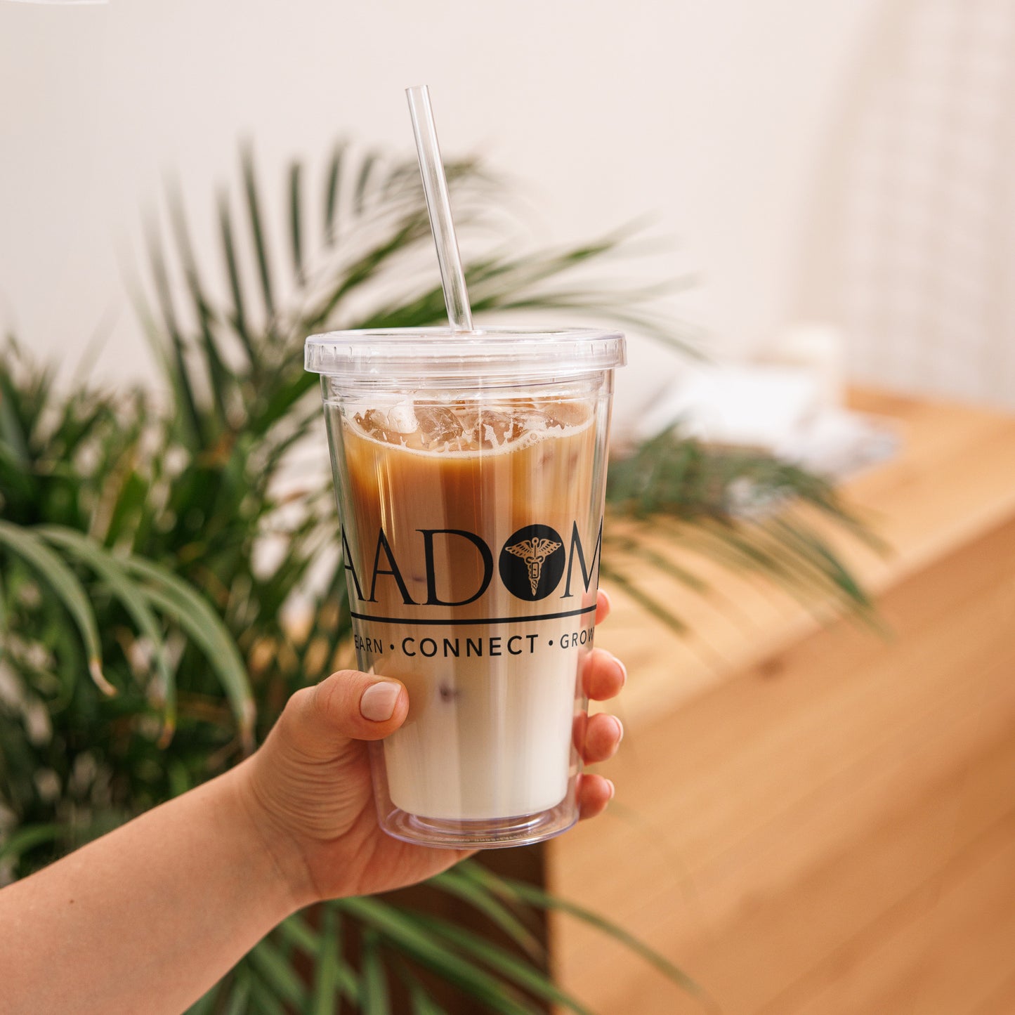 Clear Plastic Tumbler - Black Logo