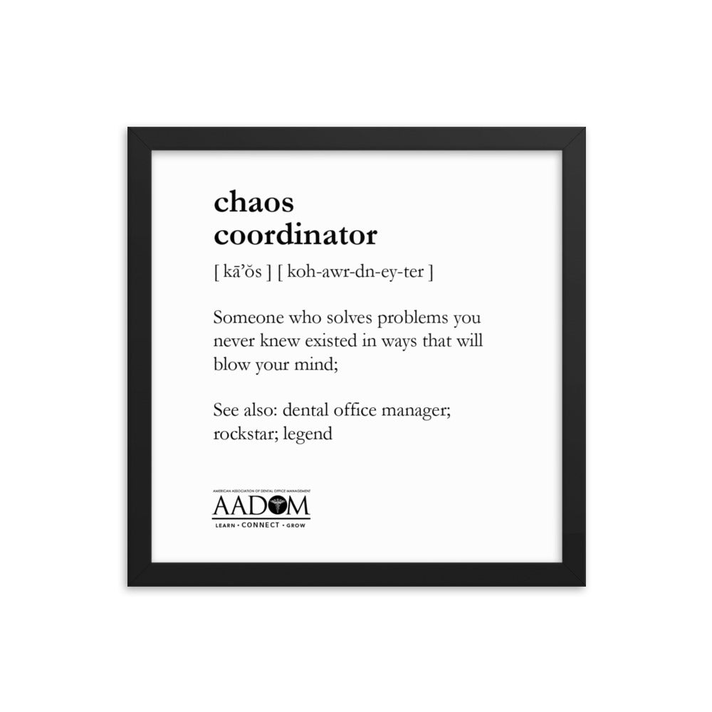 Framed Matte Poster - Chaos Coordinator