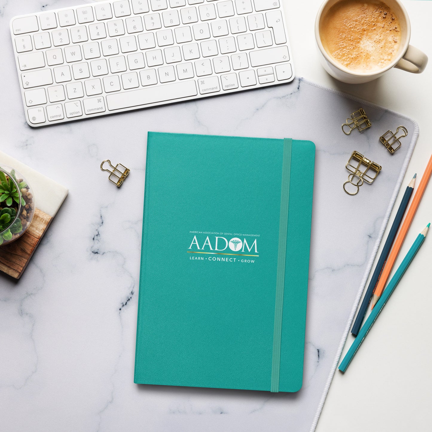 Hardcover Bound Notebook - White Logo