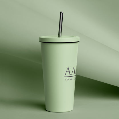 Insulated Tumbler with Straw - Black Logo