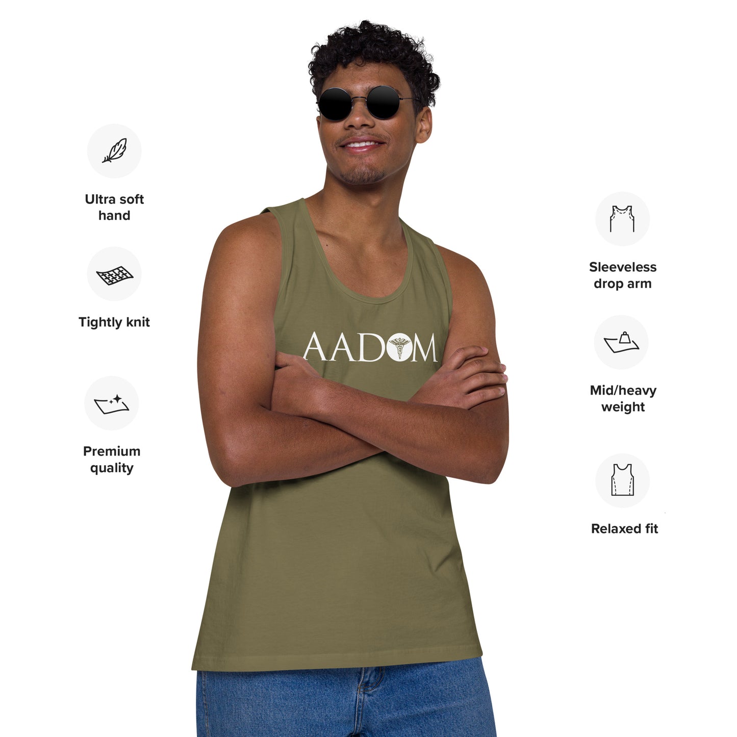 Men’s Premium Tank Top - White Logo