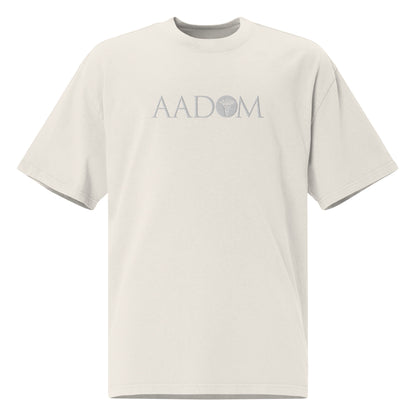 Oversized Faded T-Shirt - Embroidered White Logo