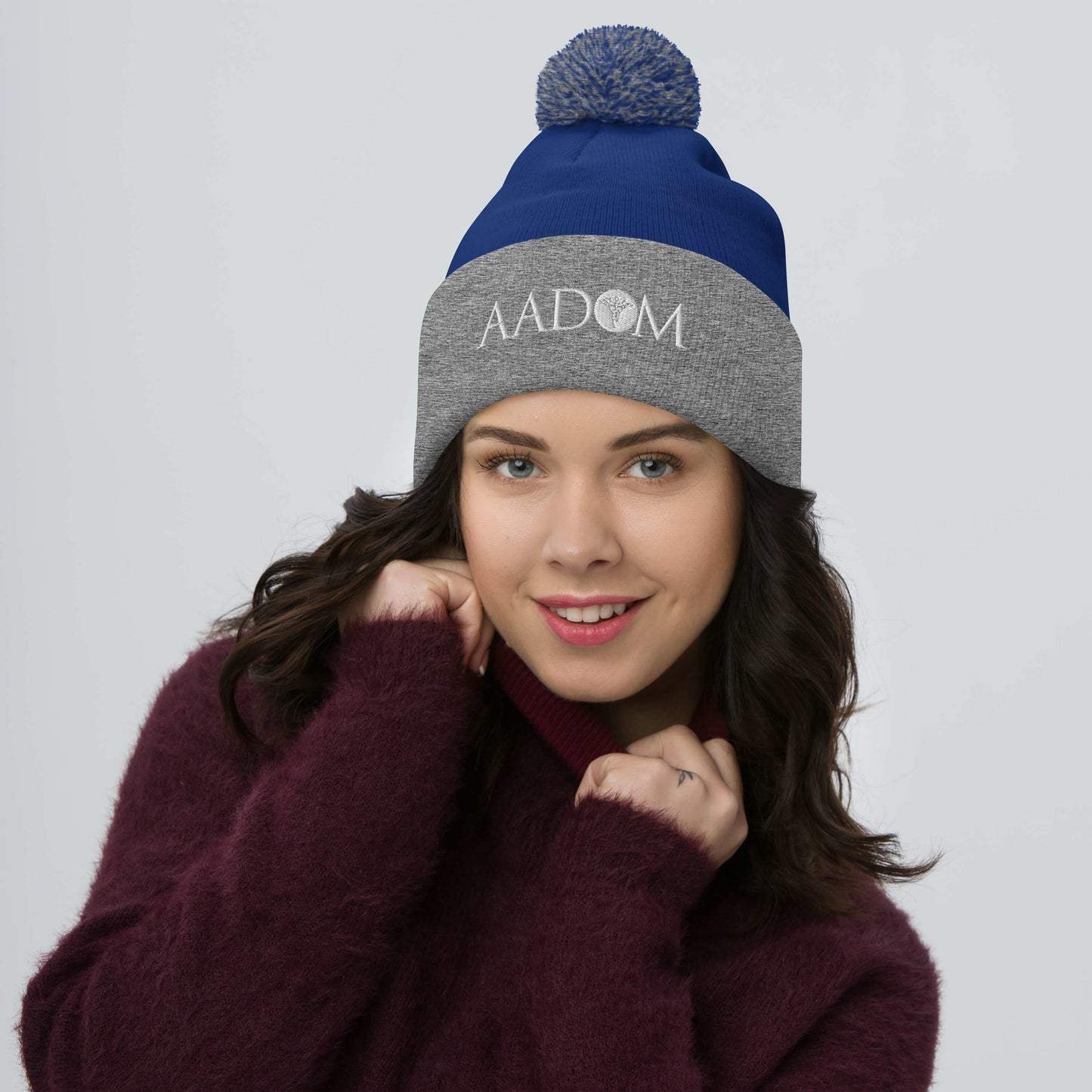 Pom-Pom Beanie - White Logo