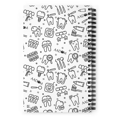 Spiral Notebook - Black Logo (Dental Pattern)