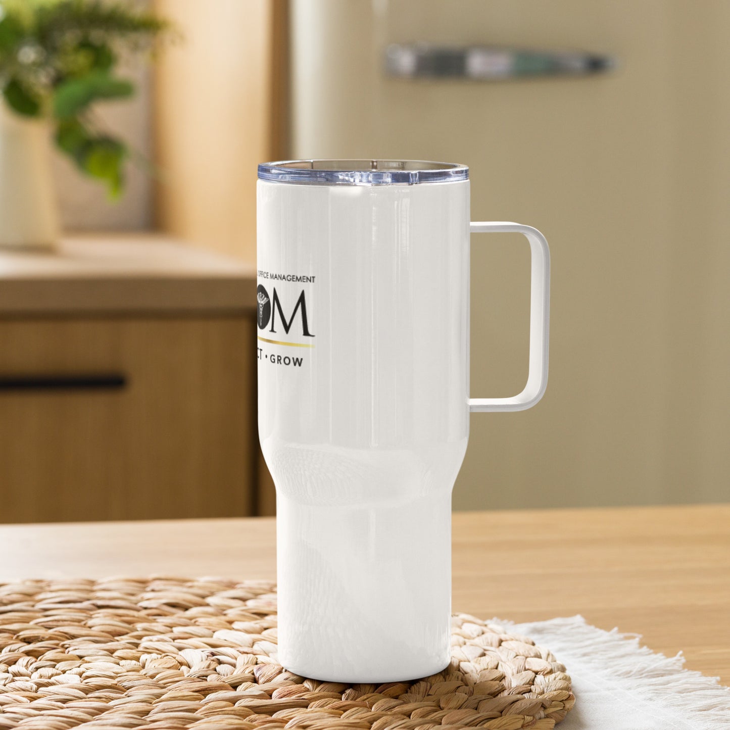 Travel Mug with a Handle - Black Logo