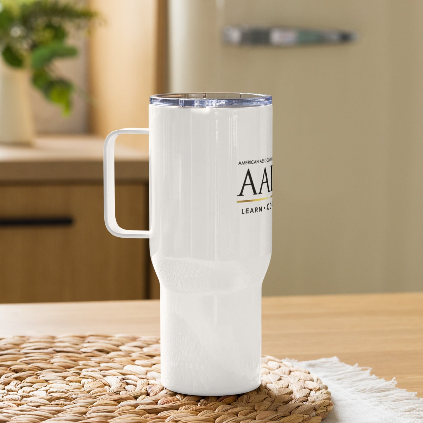 Travel Mug with a Handle - Black Logo