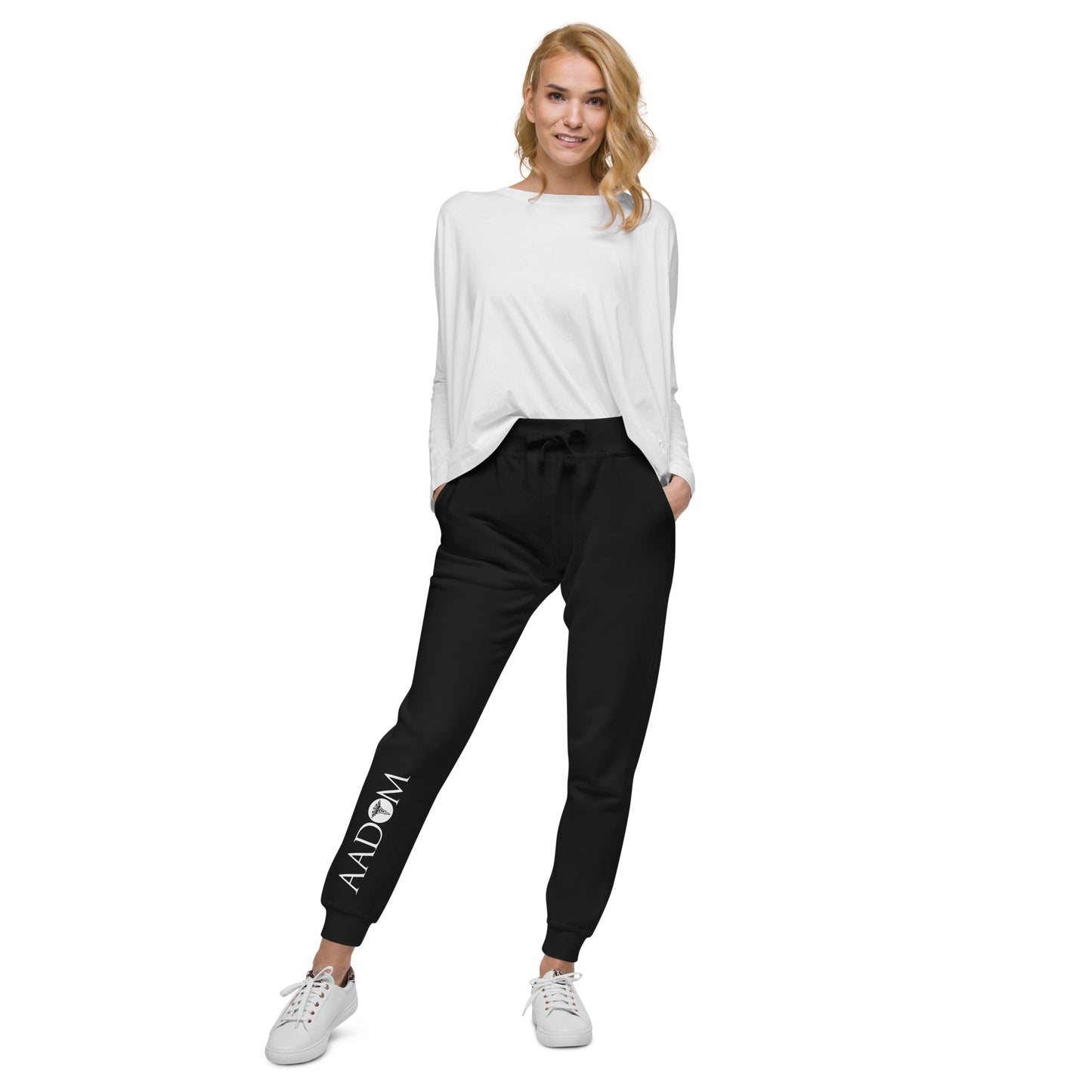 Unisex Fleece Sweatpants - White Logo