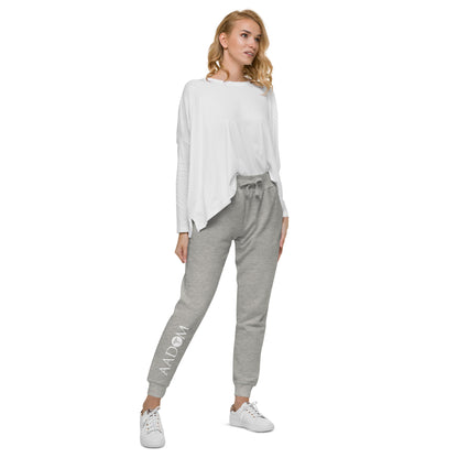 Unisex Fleece Sweatpants - White Logo