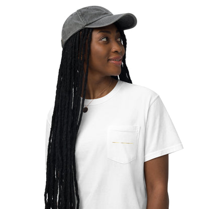 Unisex Garment-Dyed Pocket T-shirt - White Logo