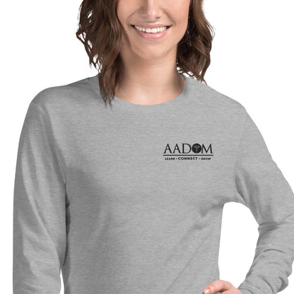 Unisex Long Sleeve T-Shirt - Embroidered Black Logo