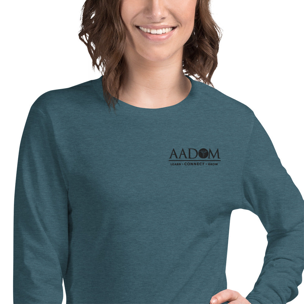 Unisex Long Sleeve T-Shirt - Embroidered Black Logo