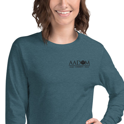 Unisex Long Sleeve T-Shirt - Embroidered Black Logo