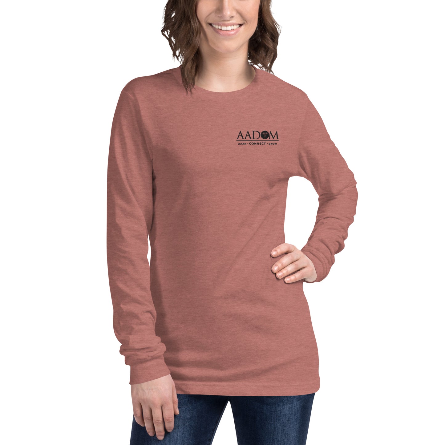 Unisex Long Sleeve T-Shirt - Embroidered Black Logo