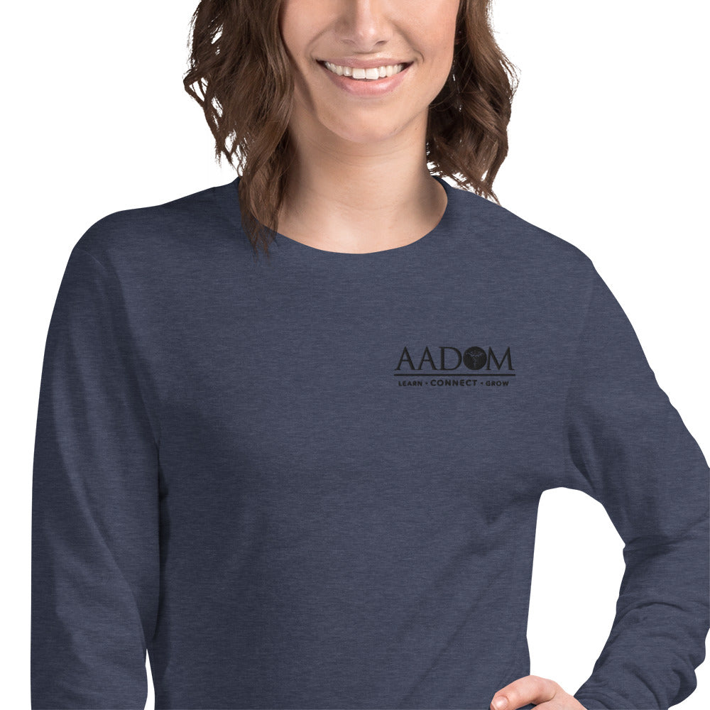 Unisex Long Sleeve T-Shirt - Embroidered Black Logo