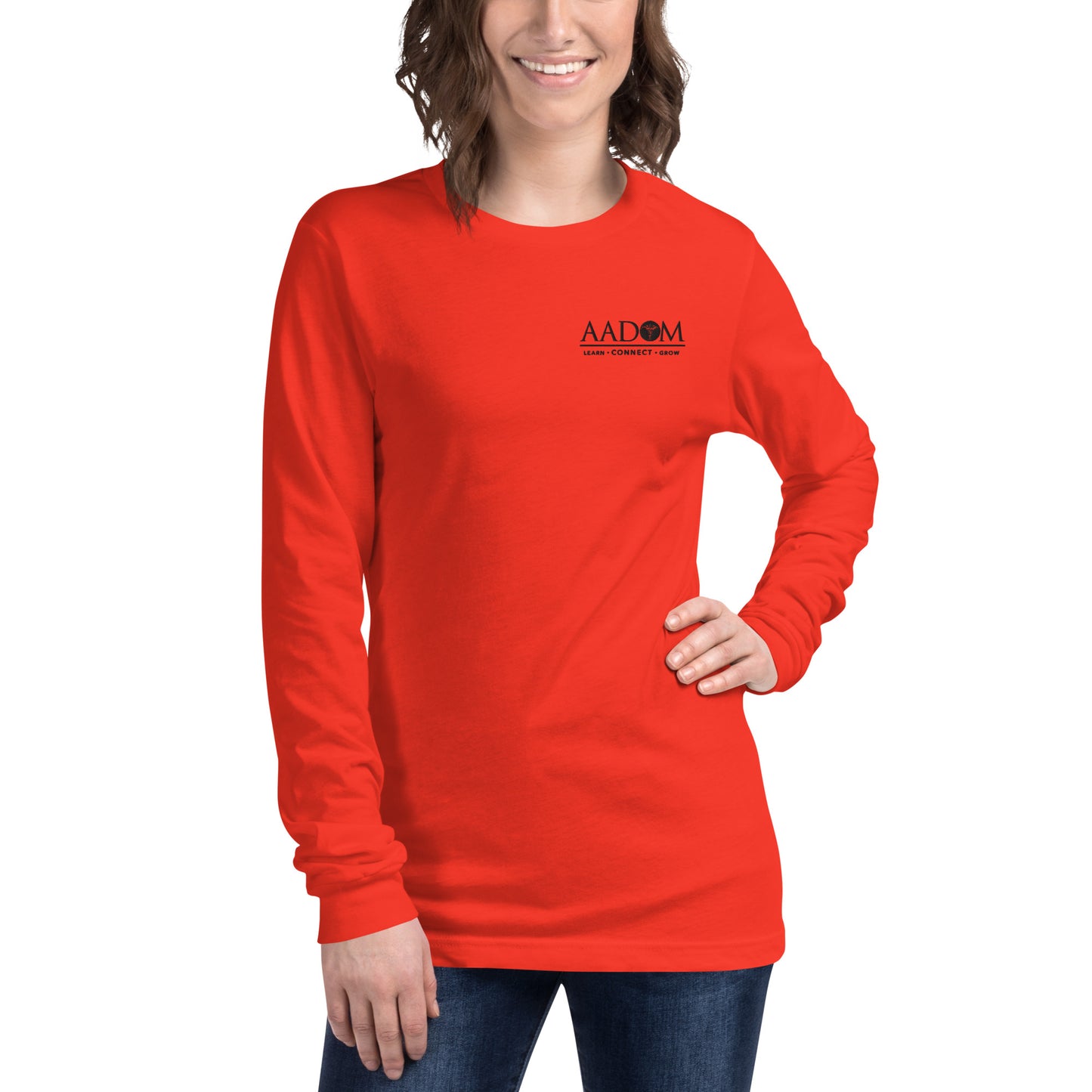 Unisex Long Sleeve T-Shirt - Embroidered Black Logo