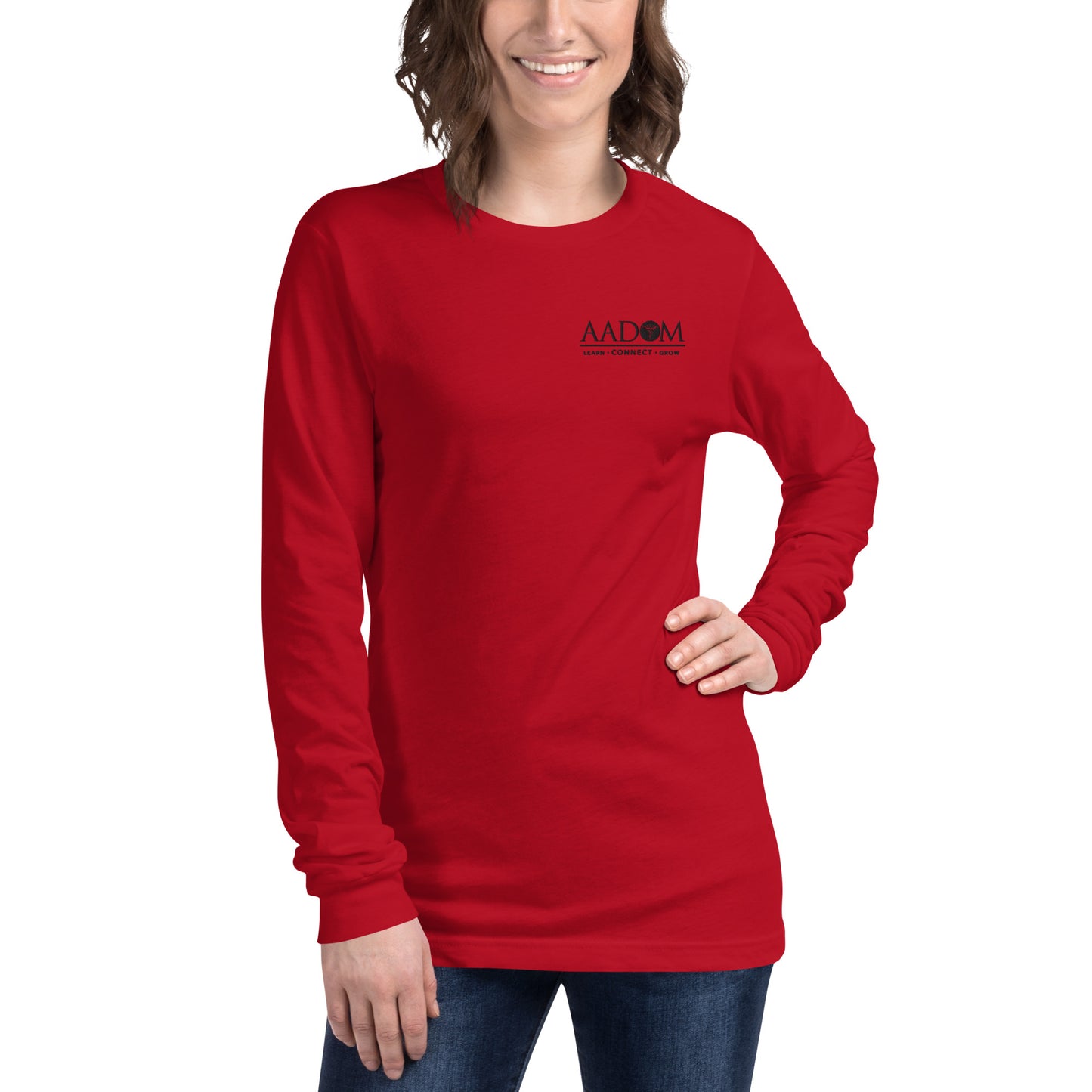 Unisex Long Sleeve T-Shirt - Embroidered Black Logo