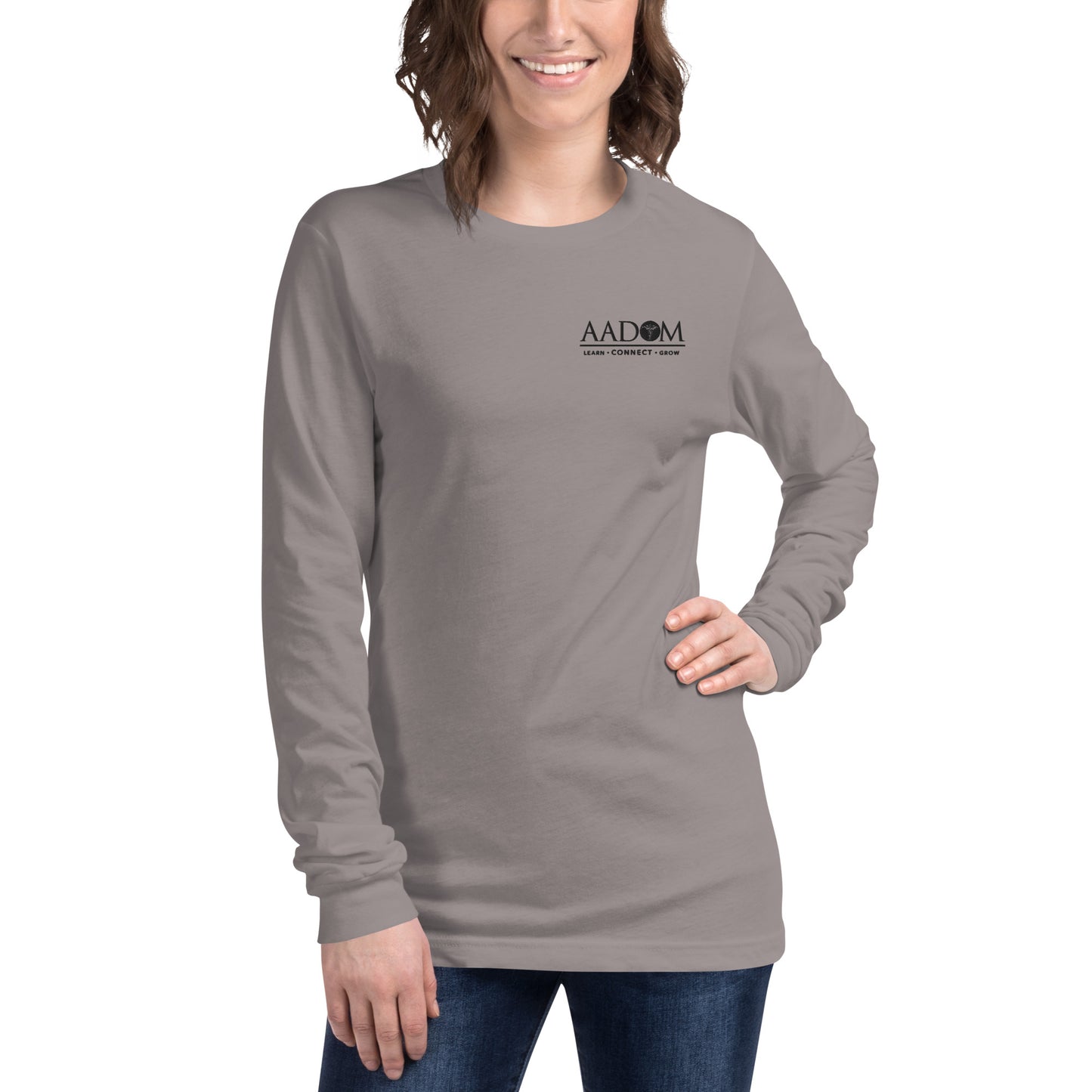 Unisex Long Sleeve T-Shirt - Embroidered Black Logo