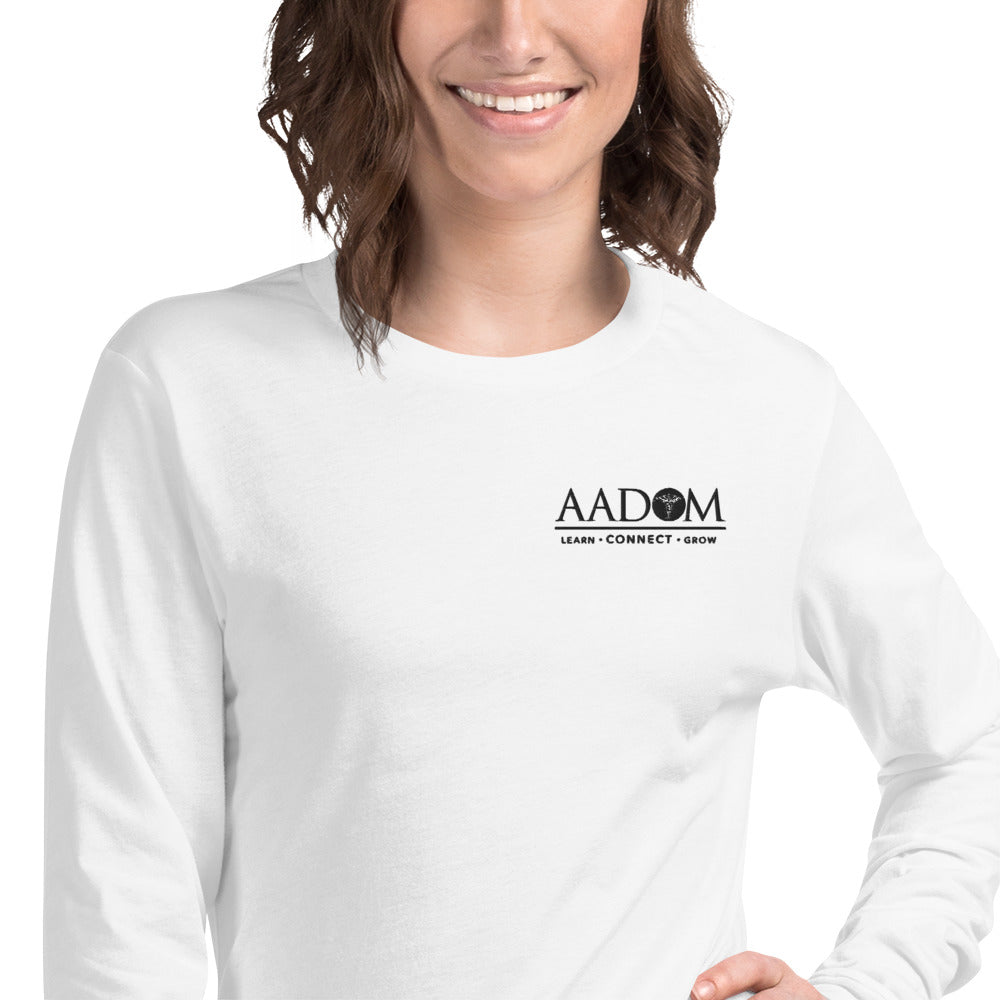 Unisex Long Sleeve T-Shirt - Embroidered Black Logo