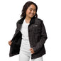 Unisex Denim Sherpa Jacket - Embroidered White Logo