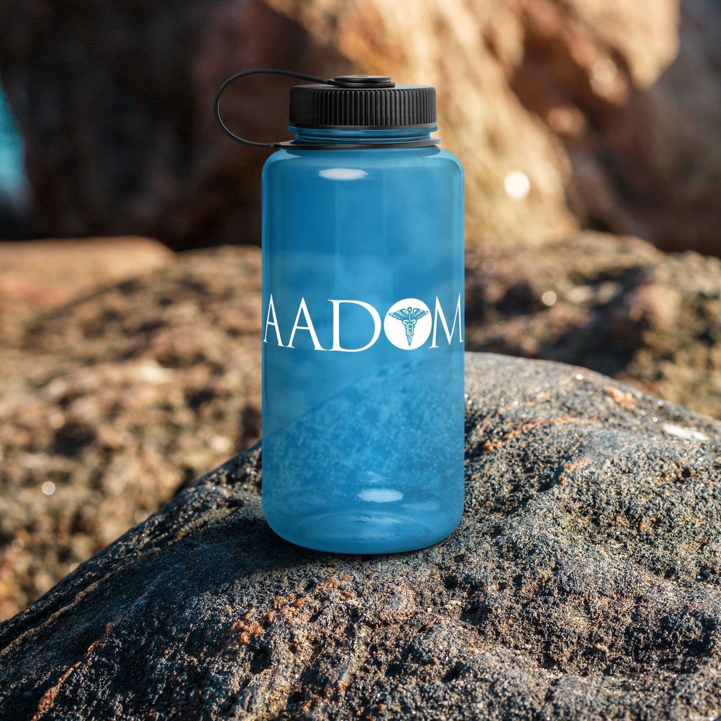 Wide Mouth Plastic Water Bottle - White Logo