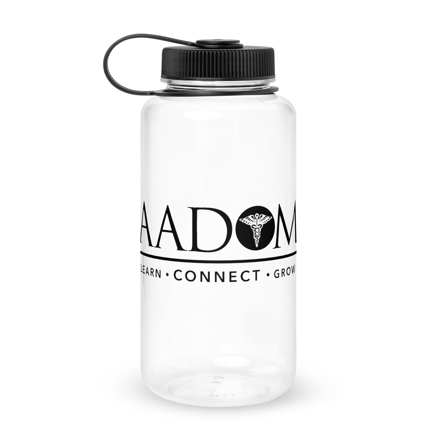 Wide Mouth Plastic Water Bottle - Black Logo