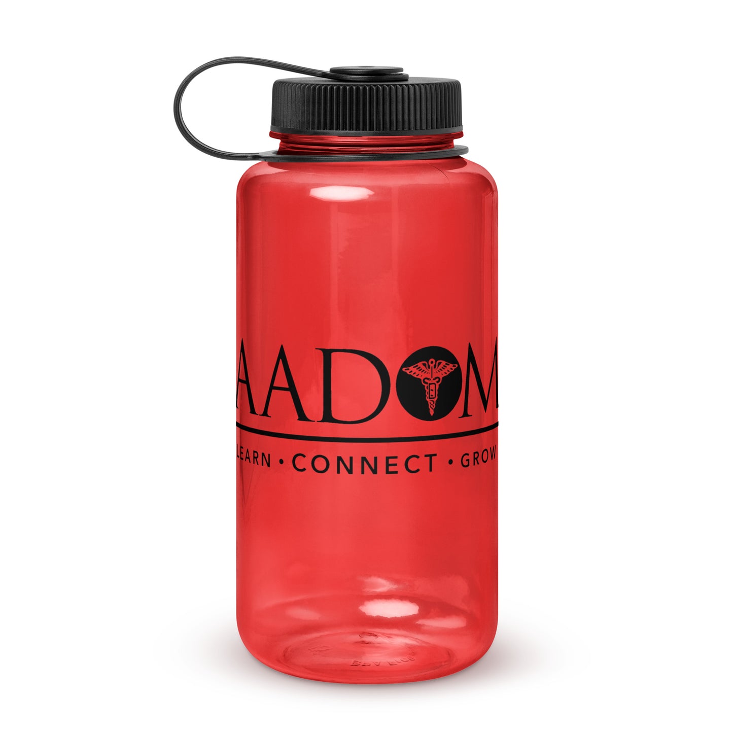 Wide Mouth Plastic Water Bottle - Black Logo