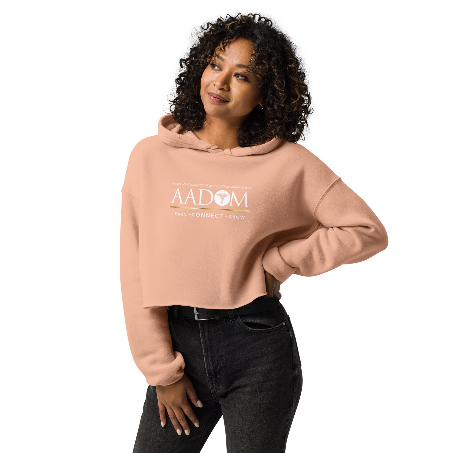 Women's Crop Hoodie - White Logo