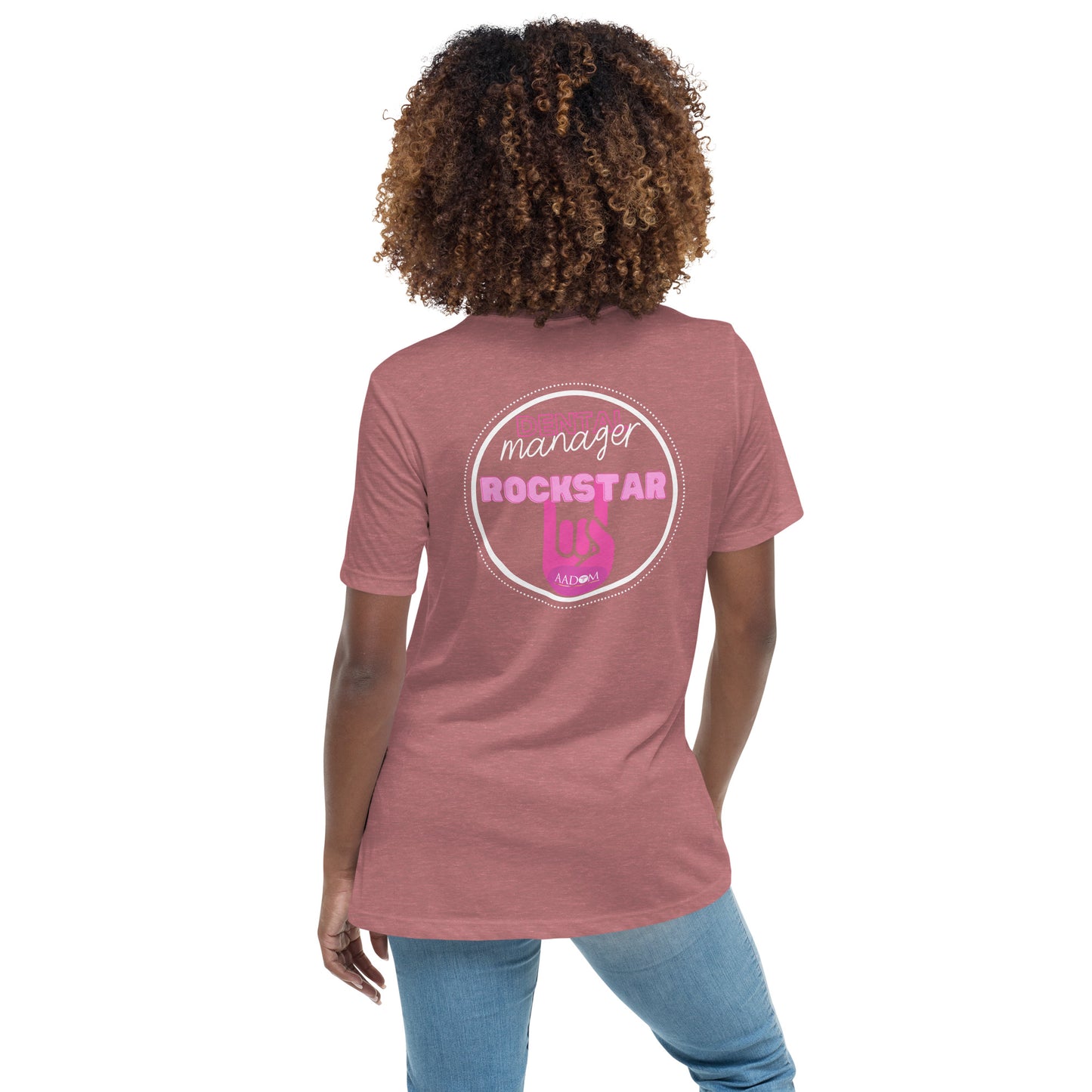 Women's Relaxed T-Shirt - White Logo with Rockstar (Back)