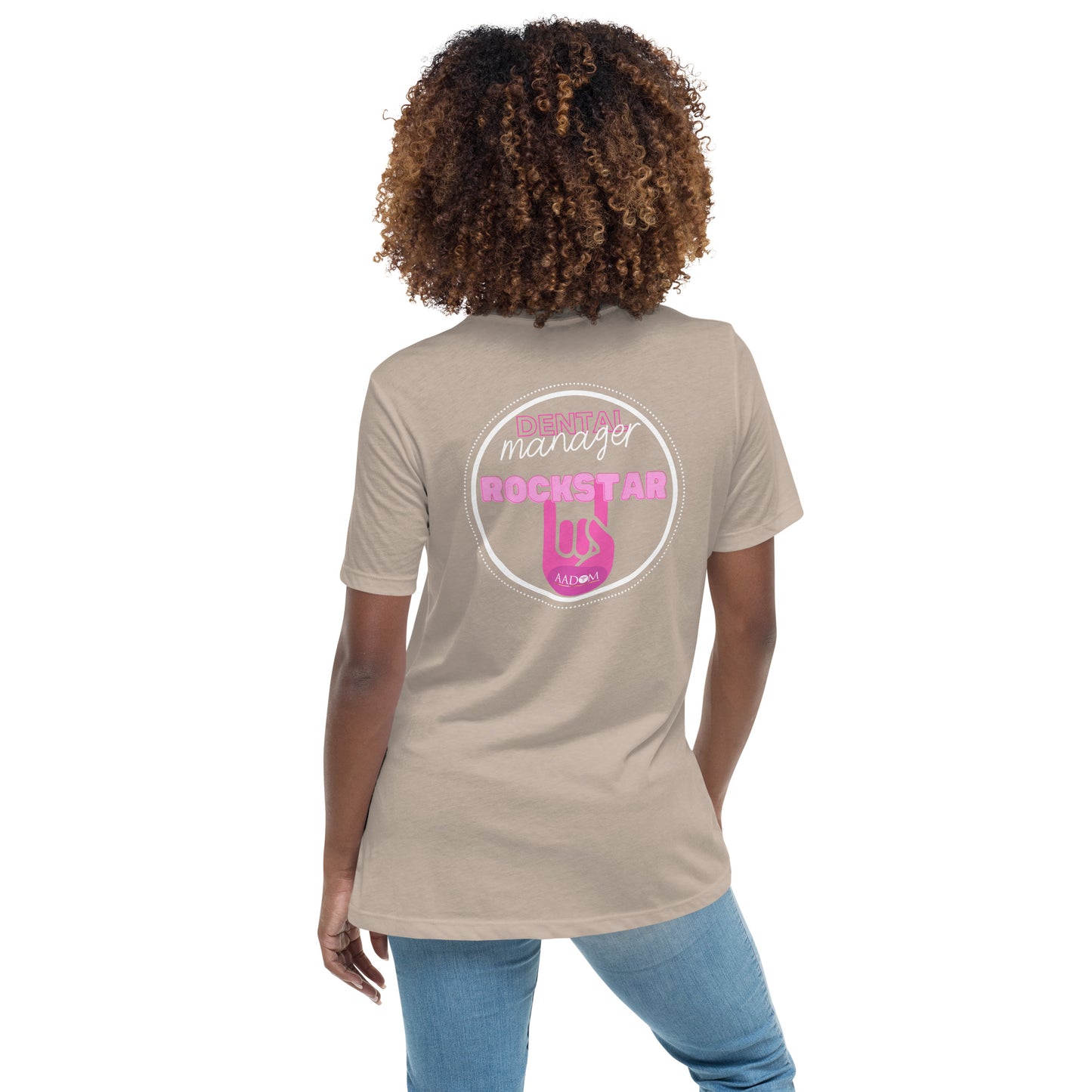 Women's Relaxed T-Shirt - White Logo with Rockstar (Back)