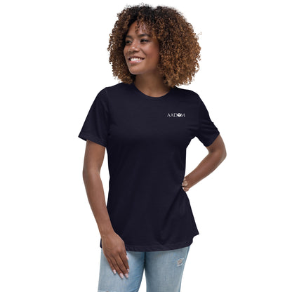 Women's Relaxed T-Shirt - White Logo with Rockstar (Back)